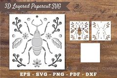 3D Insect Layered Papercut Clipart Bundle - CraftNest - Digital Crafting and Art