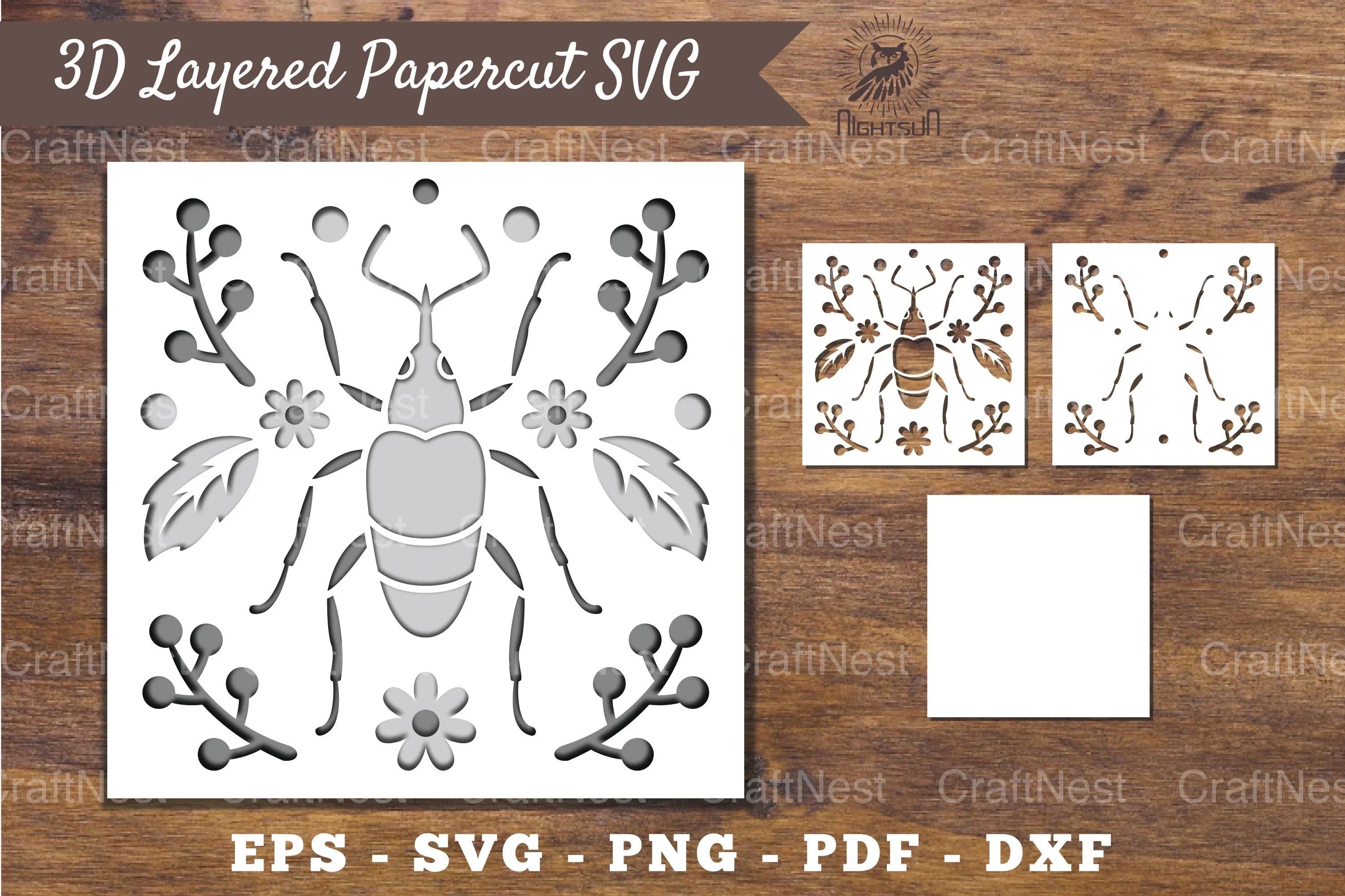 3D Insect Layered Papercut Clipart Bundle - CraftNest - Digital Crafting and Art