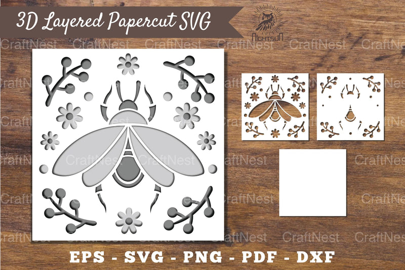 3D Insect Layered Papercut Clipart Bundle - CraftNest - Digital Crafting and Art