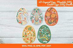 3D Layered Easter Eggs Mandala SVG Bundle - CraftNest - Digital Crafting and Art