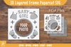 3D Layered Baby Girl Papercut Frame Clipart Bundle