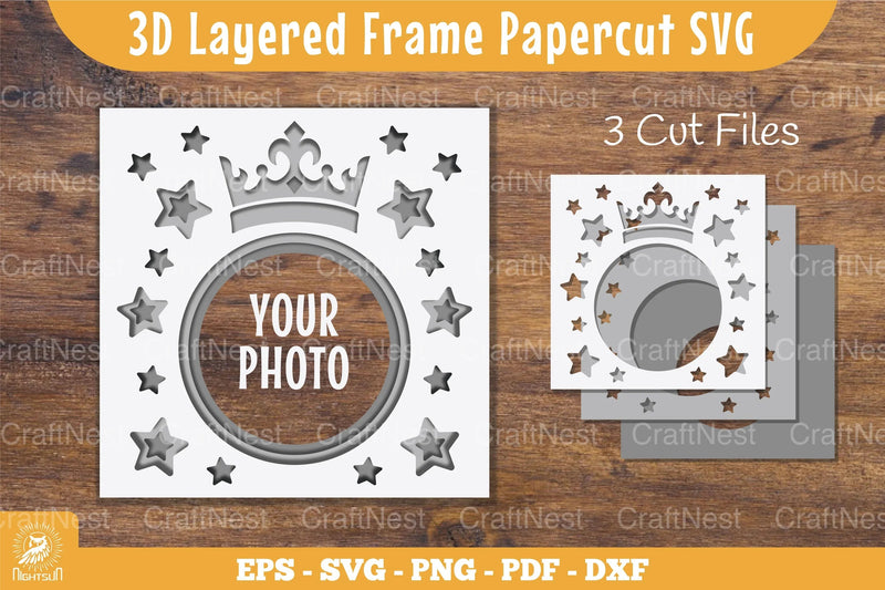 3D Layered Crown Papercut Clipart Bundle - CraftNest - Digital Crafting and Art