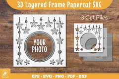 3D Layered Frame Flowers Papercut Clipart Bundle - CraftNest - Digital Crafting and Art