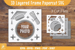 3D Layered Graduation Papercut Frame Clipart Bundle - CraftNest - Digital Crafting and Art