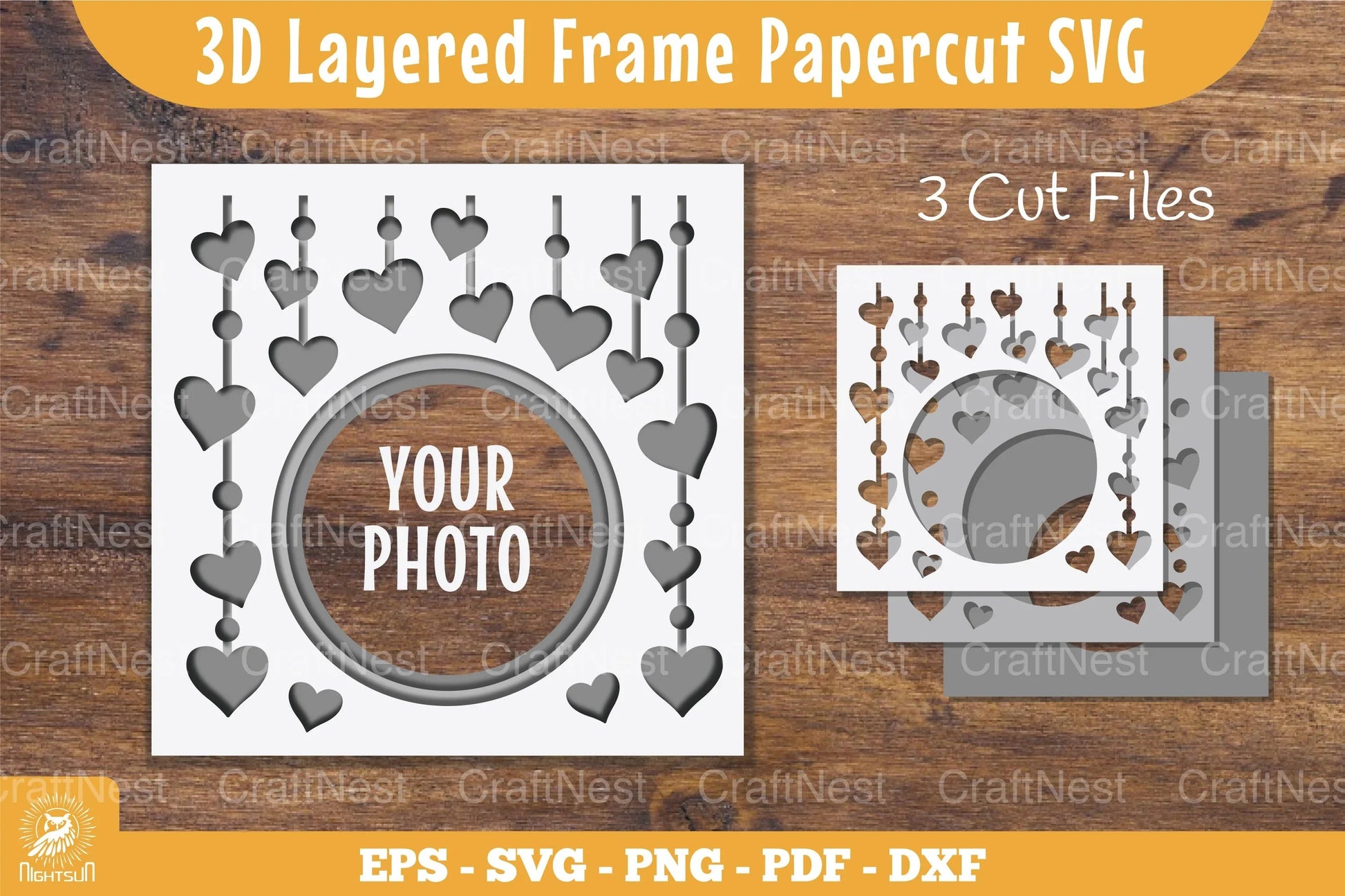 3D Layered Heart Papercut Clipart Bundle - CraftNest - Digital Crafting and Art