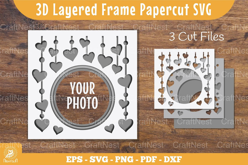 3D Layered Heart Papercut Clipart Bundle - CraftNest - Digital Crafting and Art