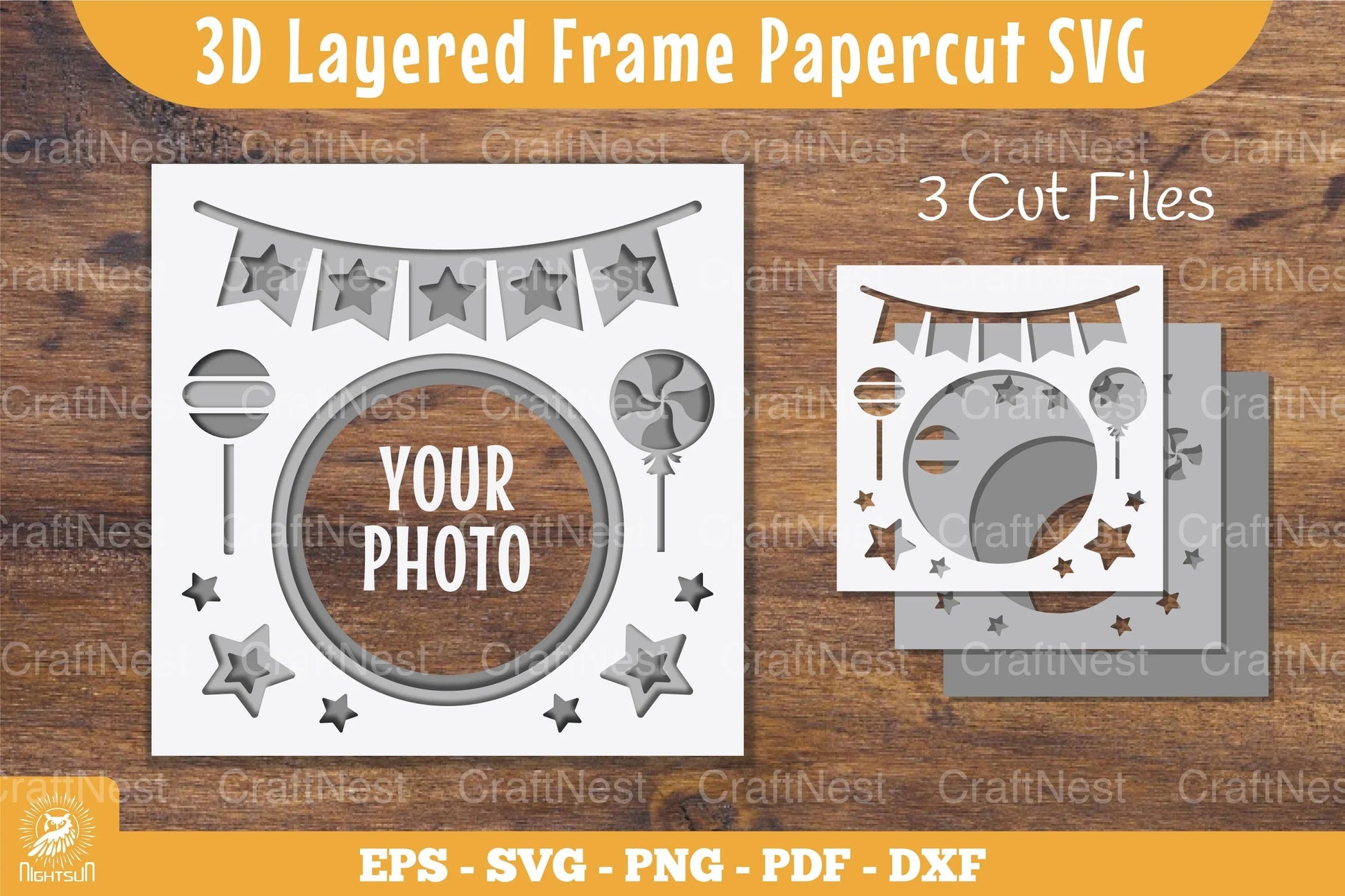3D Layered Frame Party Papercut Clipart Bundle - CraftNest - Digital Crafting and Art
