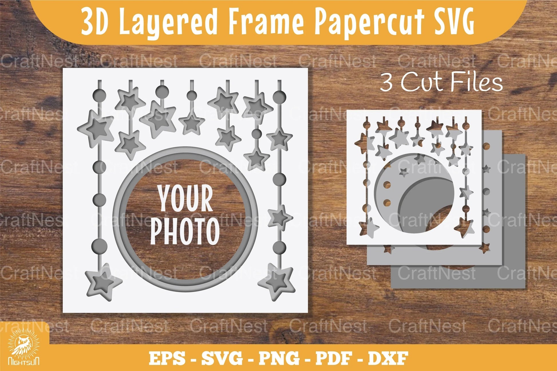 3D Layered Stars Papercut Frame Clipart Bundle - CraftNest - Digital Crafting and Art