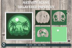 3D Nativity Scene Layered Papercut SVG Bundle 2 - CraftNest - Digital Crafting and Art