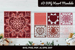 3D Heart Mandala Love Shape Clipart Bundle - CraftNest - Digital Crafting and Art