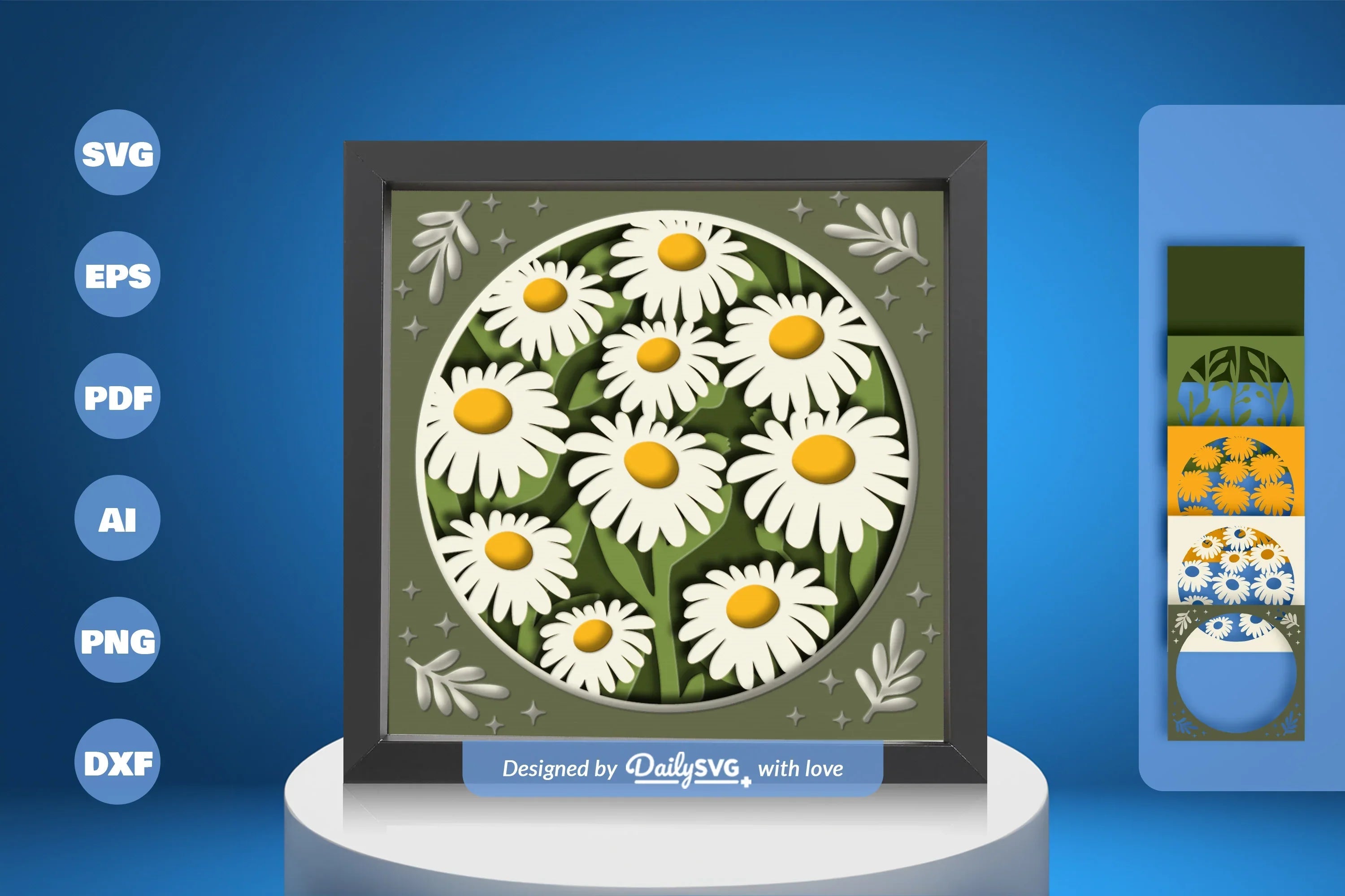 3D Shadow Box Flower Papercut SVG Bundle - CraftNest - Digital Crafting and Art