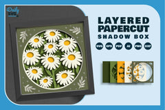 3D Shadow Box Flower Papercut SVG Bundle - CraftNest - Digital Crafting and Art