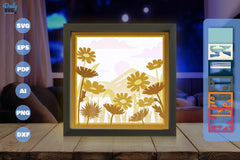 3D Shadow Box Flowers Meadow Papercut SVG Bundle - CraftNest - Digital Crafting and Art