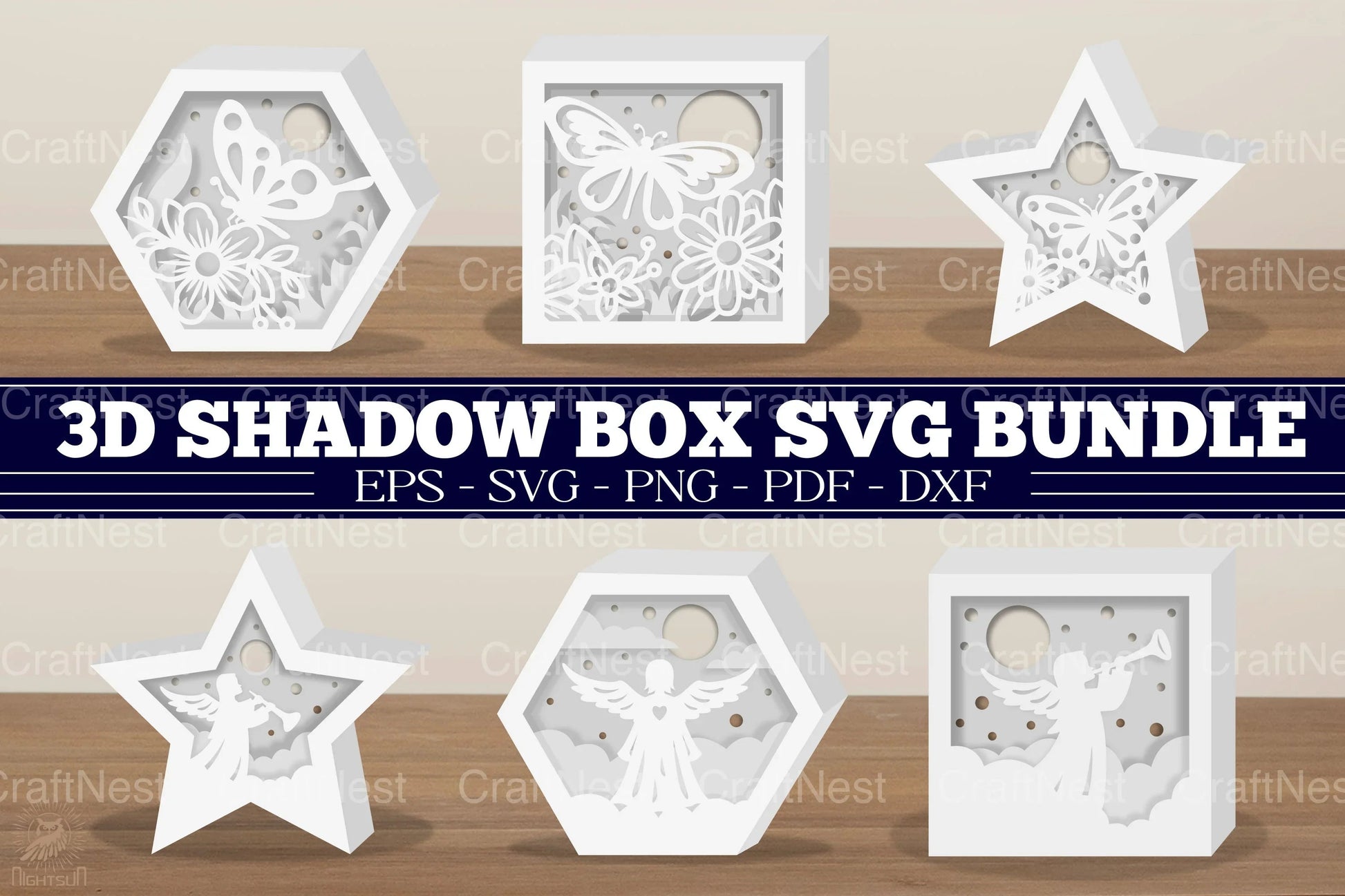 3D Shadow Box SVG Bundle - CraftNest - Digital Crafting and Art