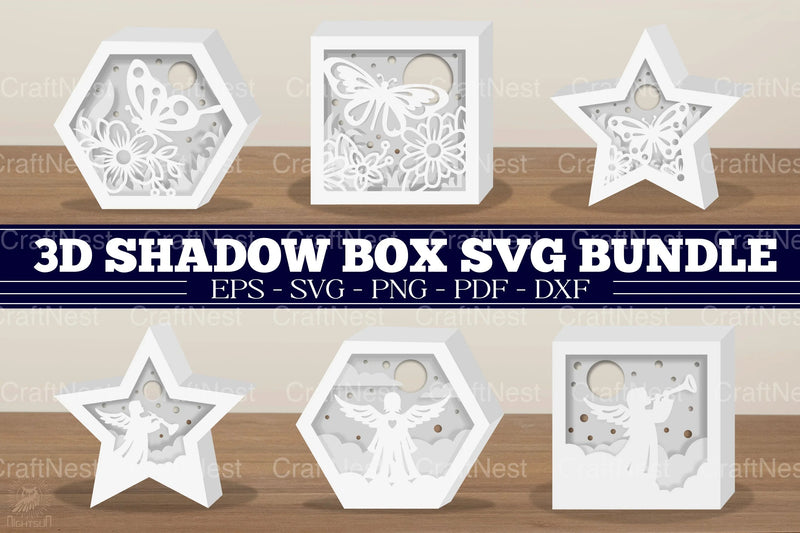 3D Shadow Box SVG Bundle - CraftNest - Digital Crafting and Art