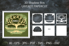 3D Shadowbox Family Tree SVG Bundle - CraftNest - Digital Crafting and Art