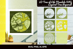 3D Tree of Life Mandala Layered Papercut Clipart Bundle - CraftNest - Digital Crafting and Art