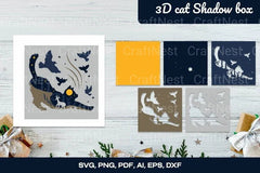 3D Cat Shadow Box Layered Papercut Clipart Bundle - CraftNest - Digital Crafting and Art