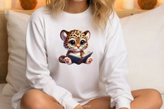 Cute Leopard Reading Clipart Bundle - CraftNest - Digital Crafting and Art