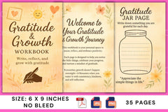 Gratitude Growth Workbook for Personal Development - CraftNest - Digital Crafting and Art