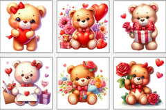 Valentine Teddy Bear Clipart Bundle 3 - CraftNest - Digital Crafting and Art