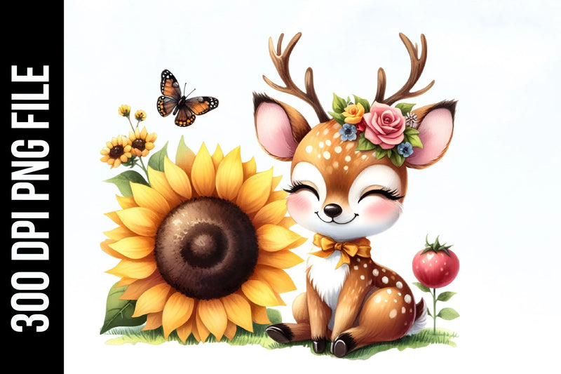 Sunflower Animals Clipart Bundle 22 - CraftNest - Digital Crafting and Art