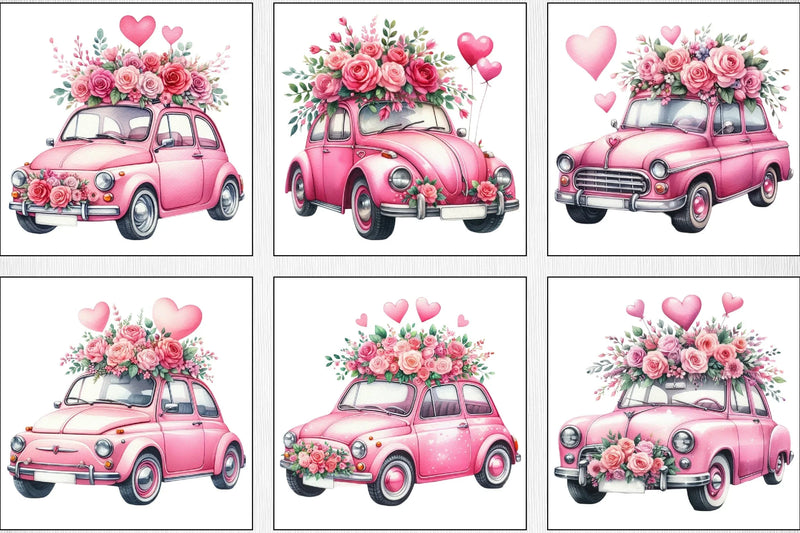 Valentine's Day Car Clipart Bundle - CraftNest - Digital Crafting and Art