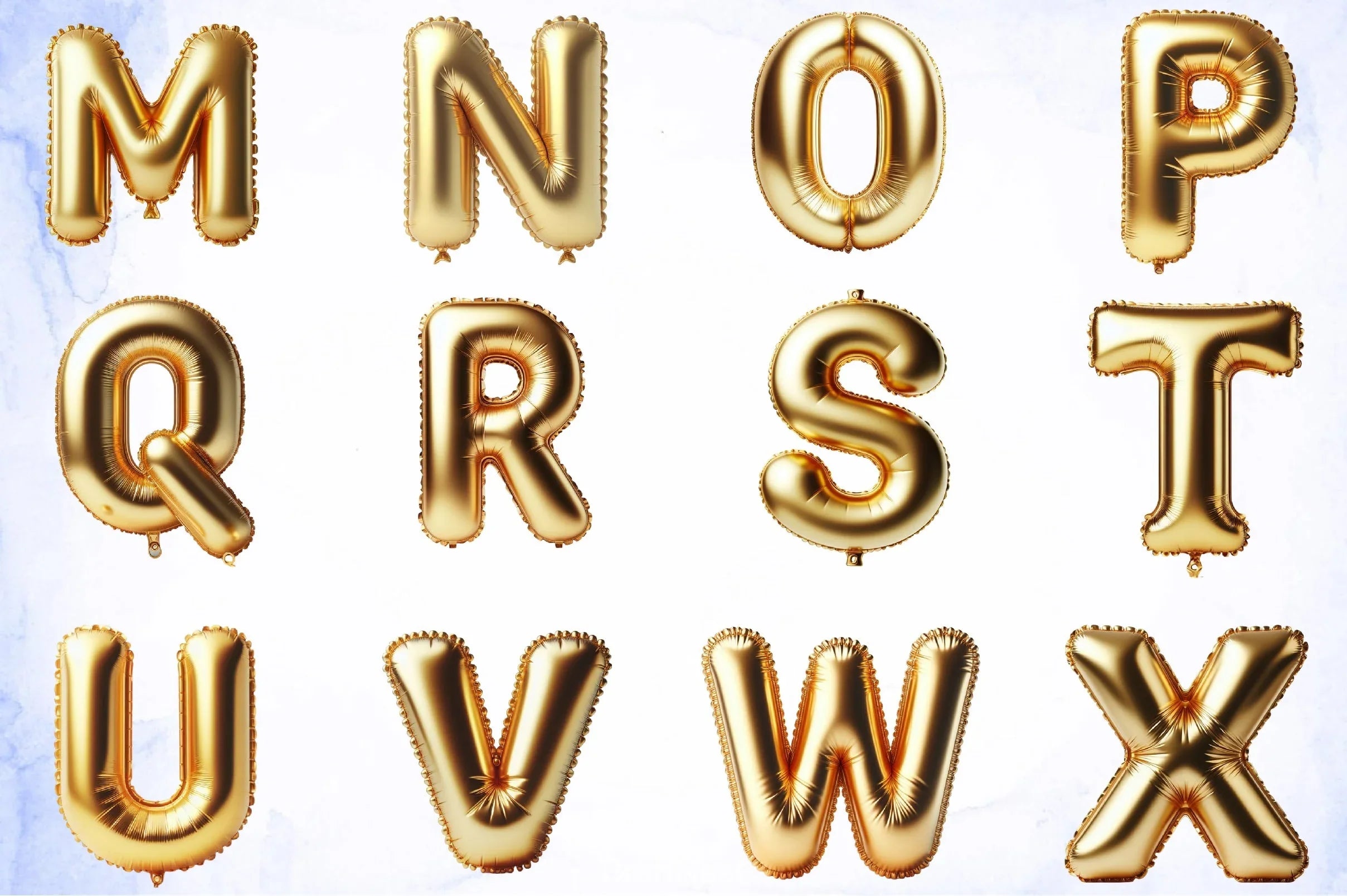 Golden Balloon Alphabet Clipart Bundle - CraftNest - Digital Crafting and Art