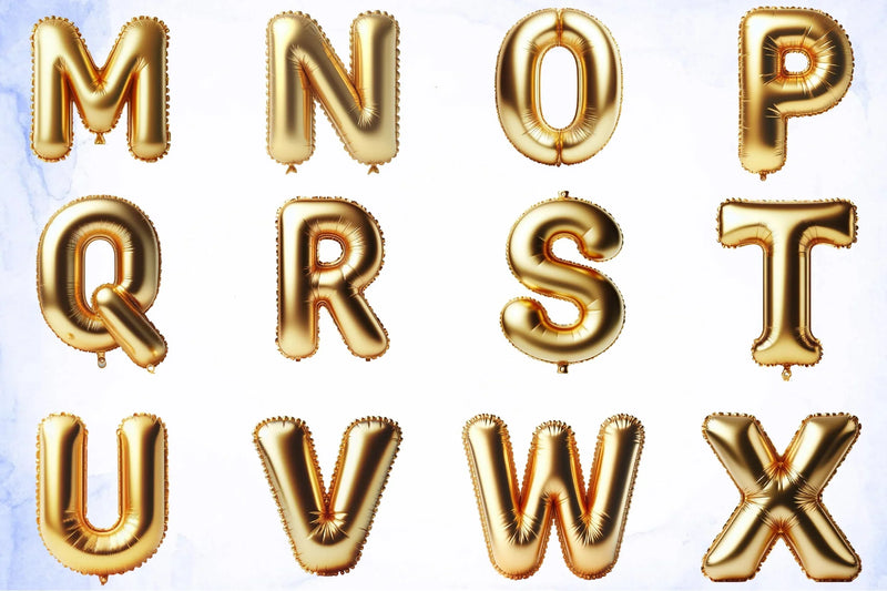 Golden Balloon Alphabet Clipart Bundle - CraftNest - Digital Crafting and Art