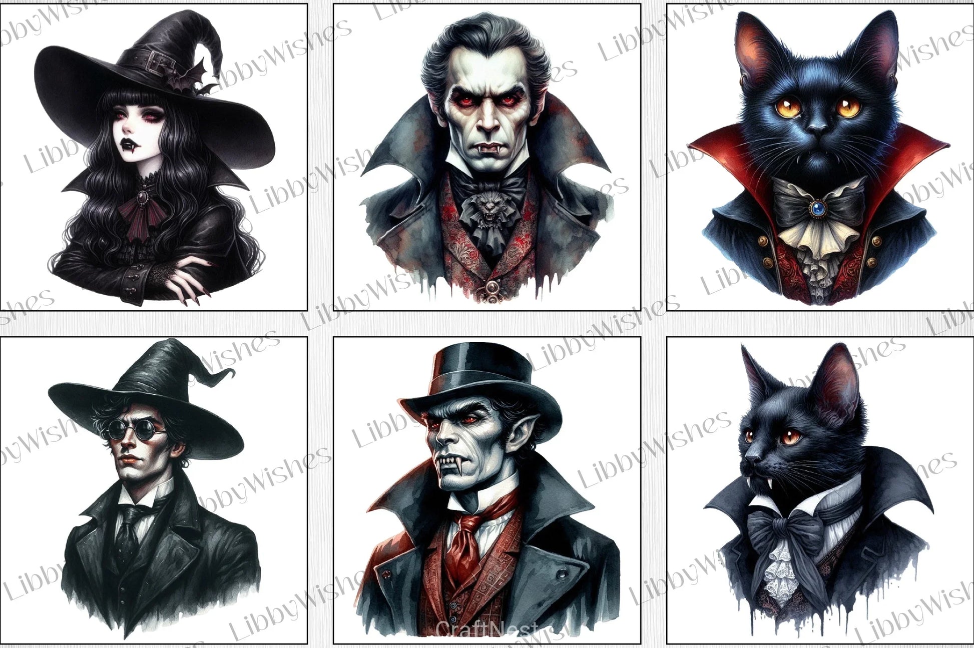 Vintage Vampire Clipart Bundle - CraftNest - Digital Crafting and Art