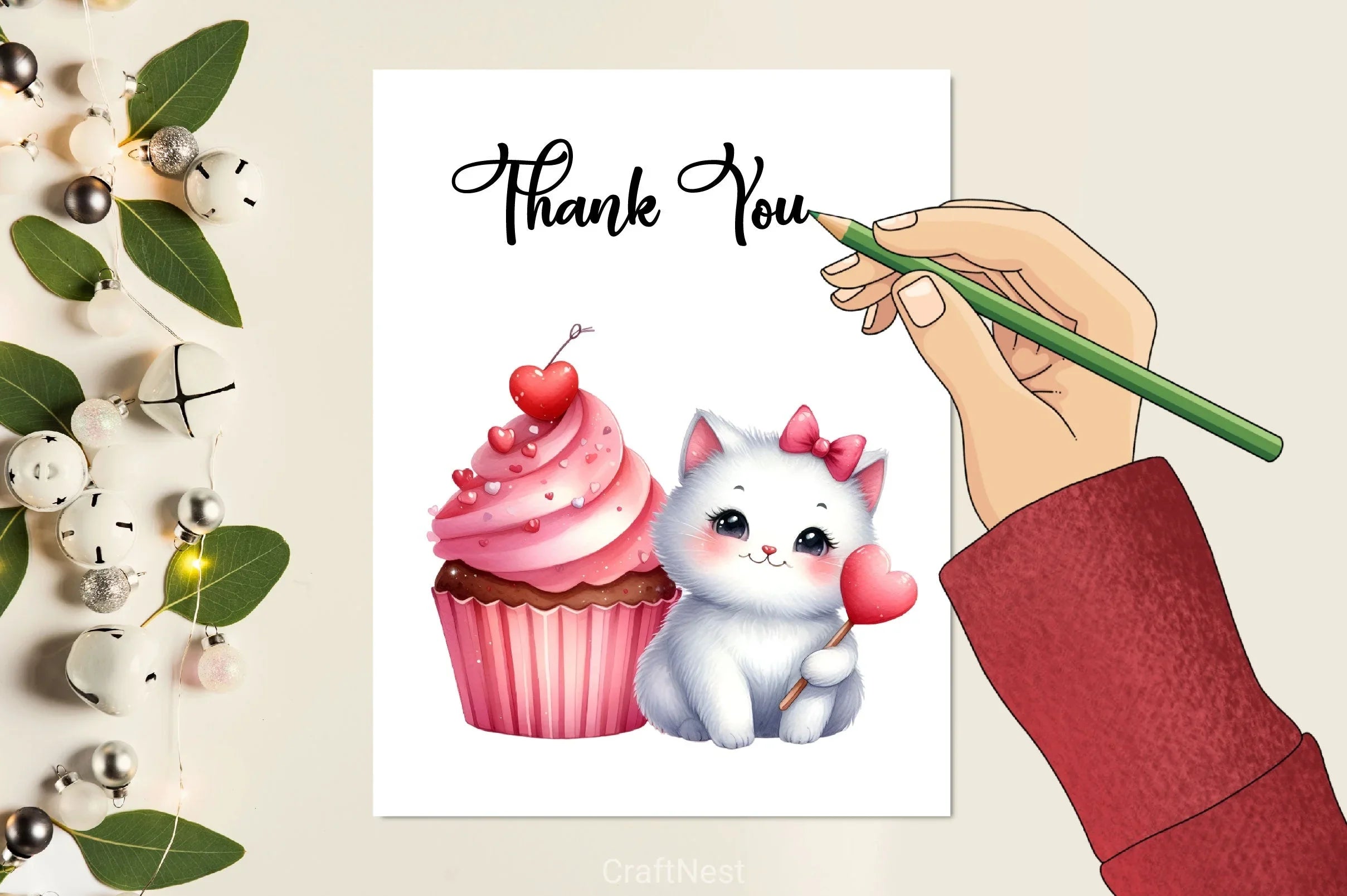 Cat Love Cupcake Valentine Clipart Bundle - CraftNest - Digital Crafting and Art