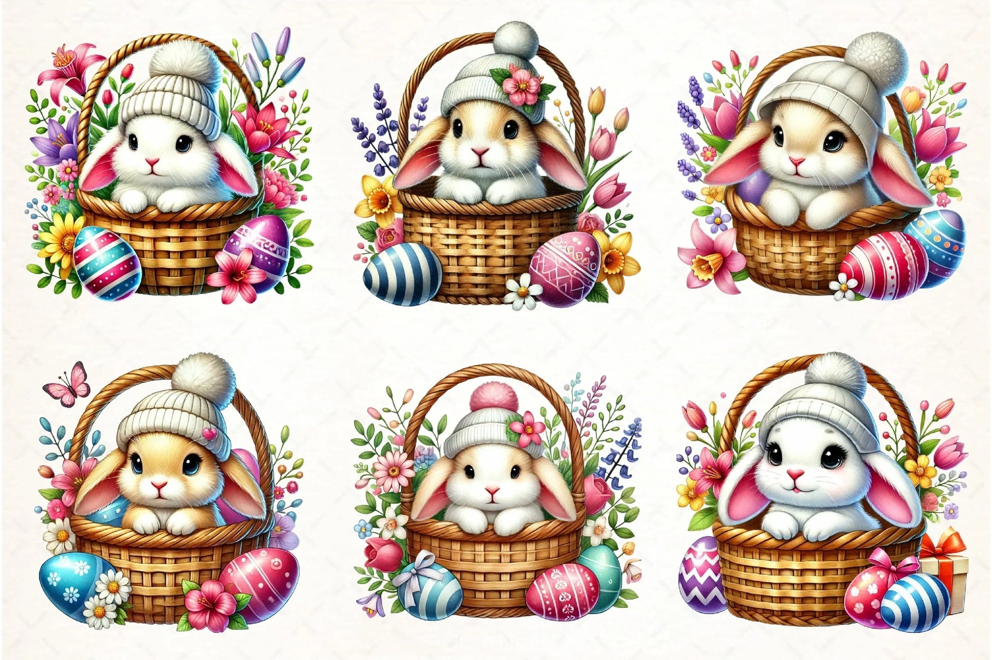 Easter Bunnies Clipart Bundle - CraftNest - Digital Crafting and Art