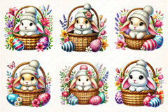 Easter Bunnies Clipart Bundle - CraftNest - Digital Crafting and Art