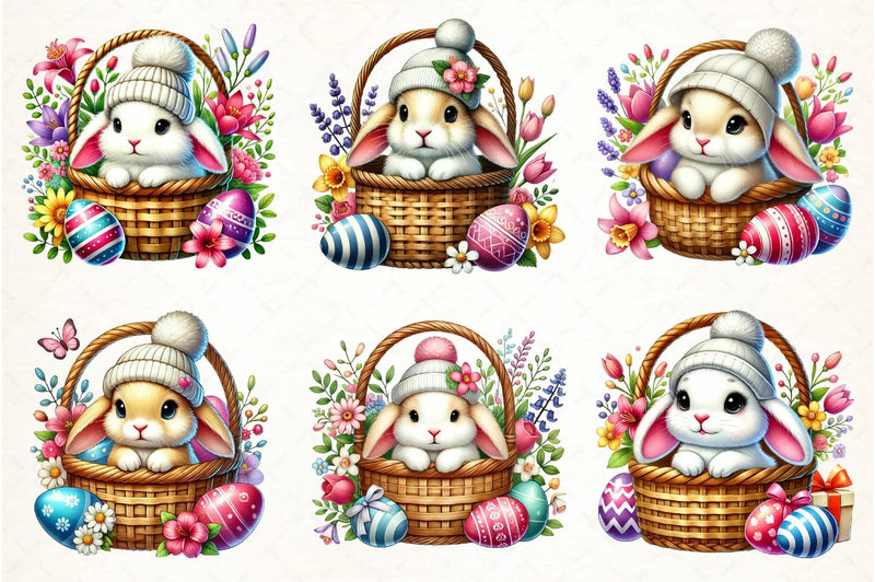 Easter Bunnies Clipart Bundle - CraftNest - Digital Crafting and Art