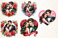 Romantic Couple Valentine Clipart Bundle - CraftNest - Digital Crafting and Art