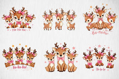 Merry Christmas Reindeer Clipart Bundle - CraftNest - Digital Crafting and Art