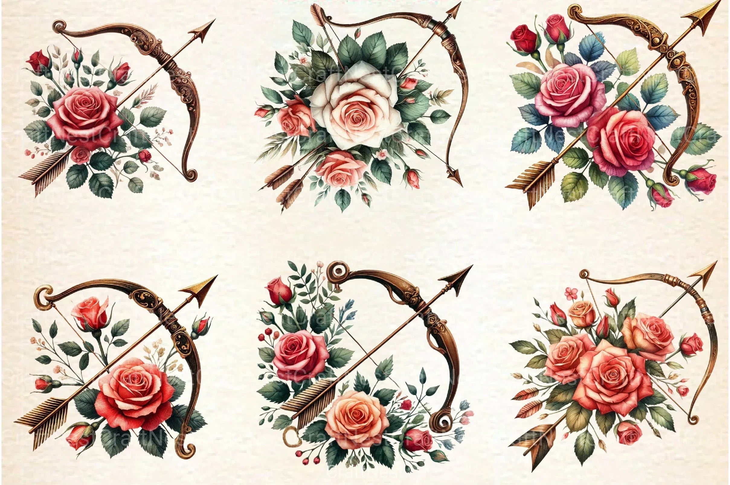 Cupid Arrow Clipart Bundle - CraftNest - Digital Crafting and Art