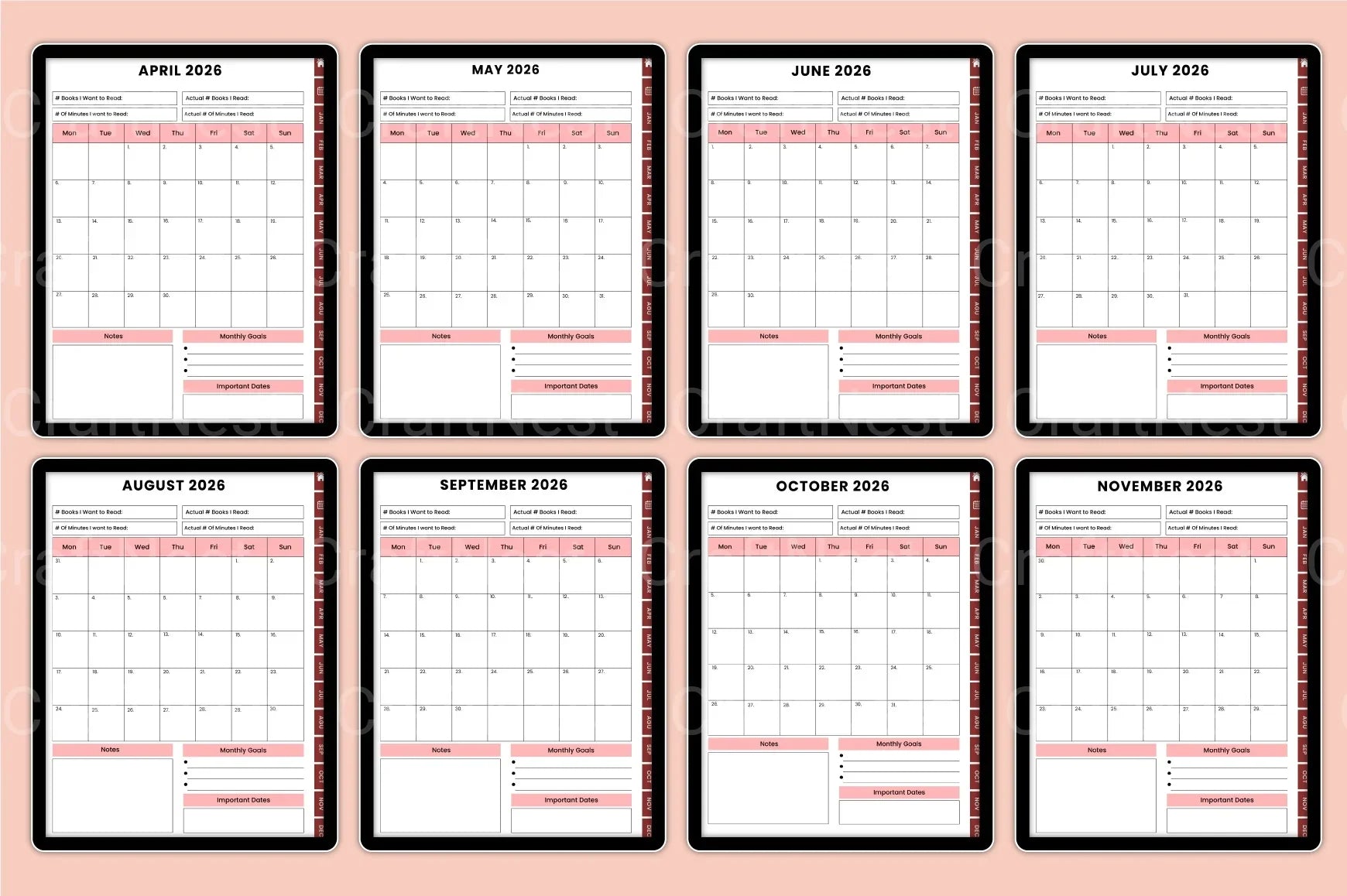 Reading Book Tracker Tool - CraftNest - Digital Crafting and Art