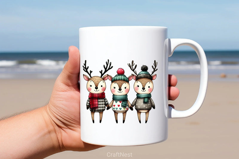 Christmas Reindeer Clipart Bundle 6 - CraftNest - Digital Crafting and Art