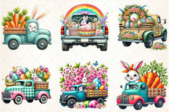Easter Bunny Truck Clipart Bundle 3 - CraftNest - Digital Crafting and Art