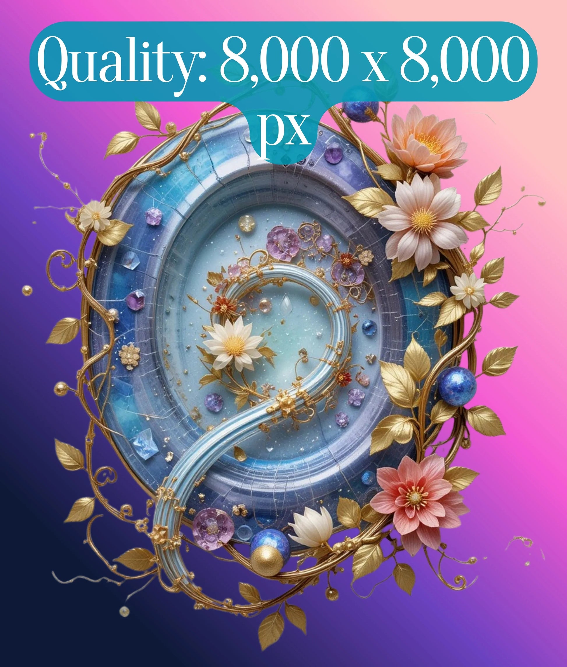 3D Ethereal Celestial Flowers Clipart Bundle - CraftNest - Digital Crafting and Art