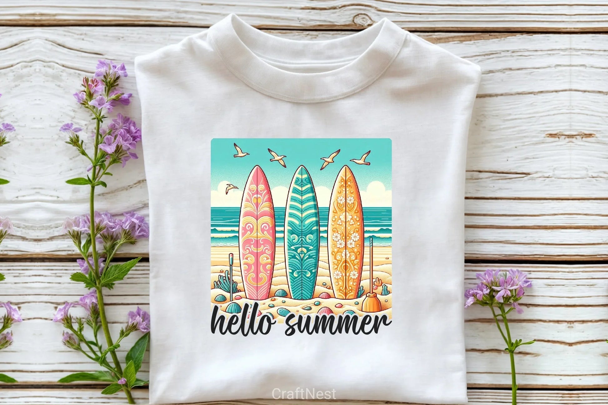 Hello Summer Beach Clipart Bundle - CraftNest - Digital Crafting and Art