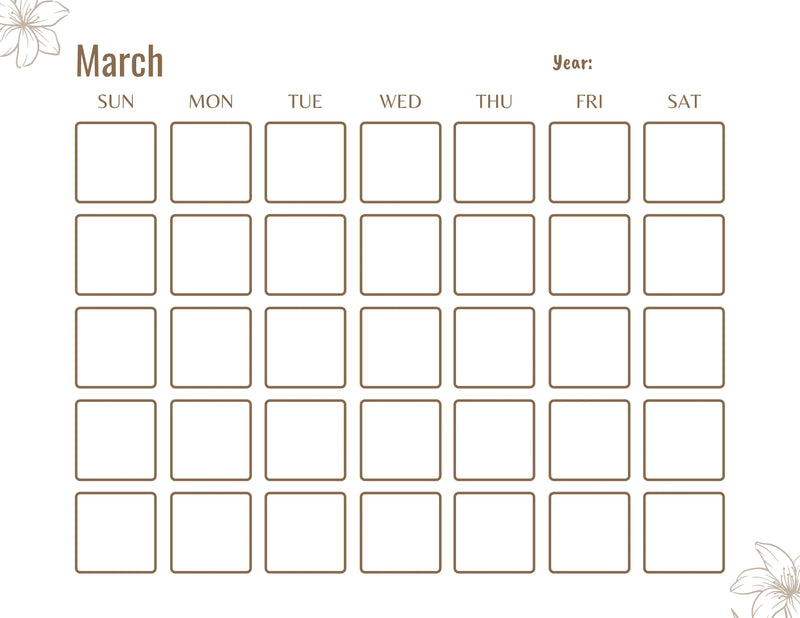 Blank Monthly Calendar KDP Planner - CraftNest - Digital Crafting and Art