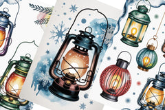 Christmas Lanterns Junk Journal Papers - CraftNest - Digital Crafting and Art