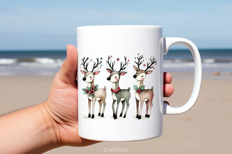 Christmas Reindeer Clipart Bundle 8 - CraftNest - Digital Crafting and Art