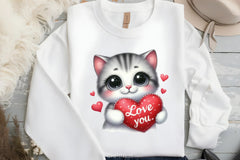 Love You Cat Valentine's Clipart Bundle 4 - CraftNest - Digital Crafting and Art