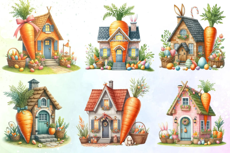 Carrot House Clipart Bundle 1 - CraftNest - Digital Crafting and Art