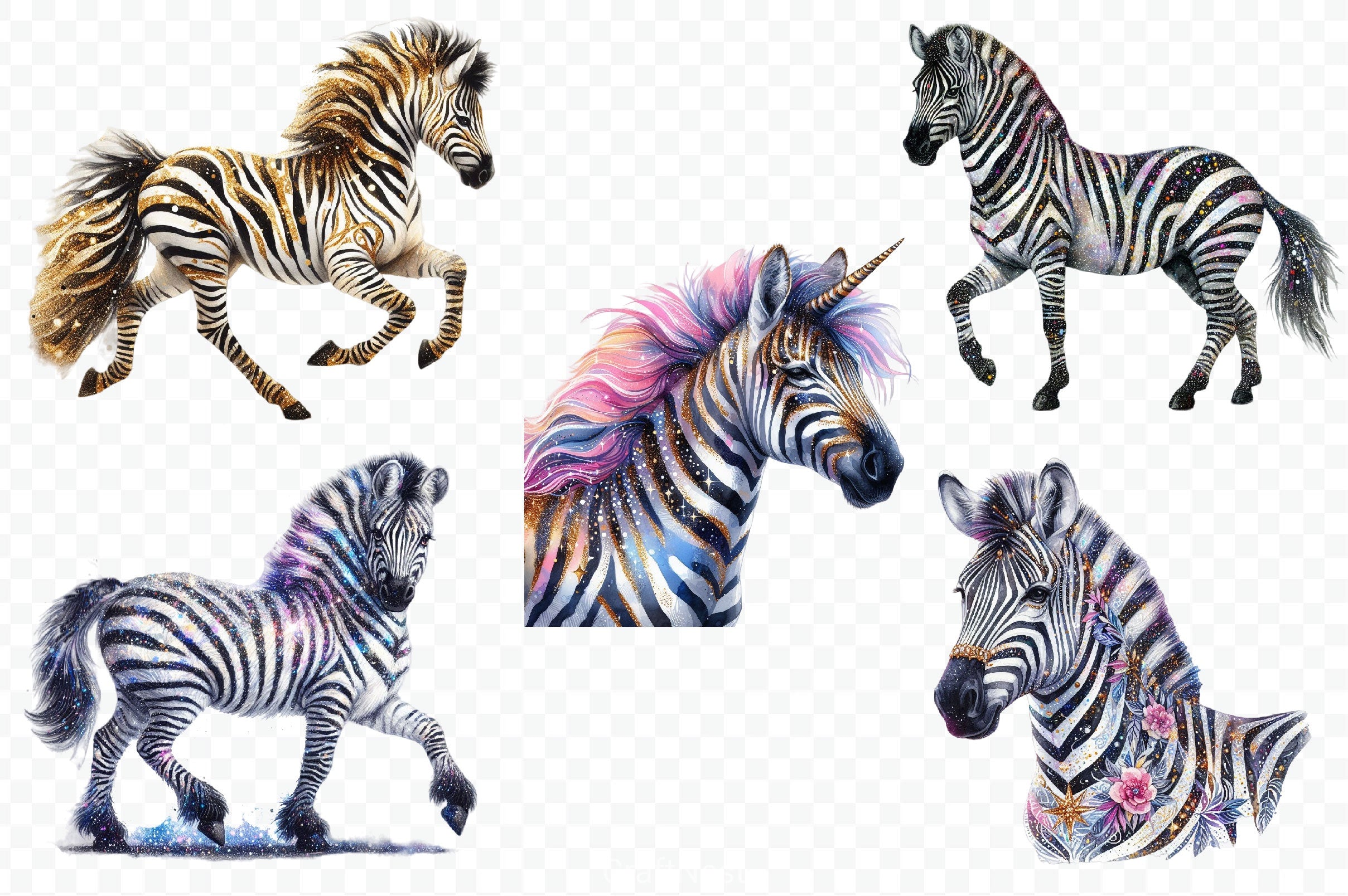 Zebra Clipart Bundle