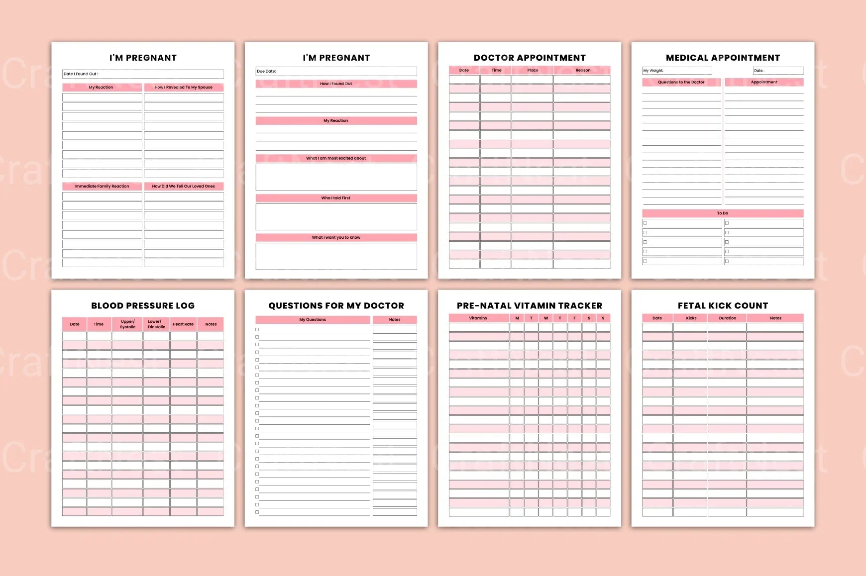 Pregnancy KDP Journal: Track Your Journey - CraftNest - Digital Crafting and Art