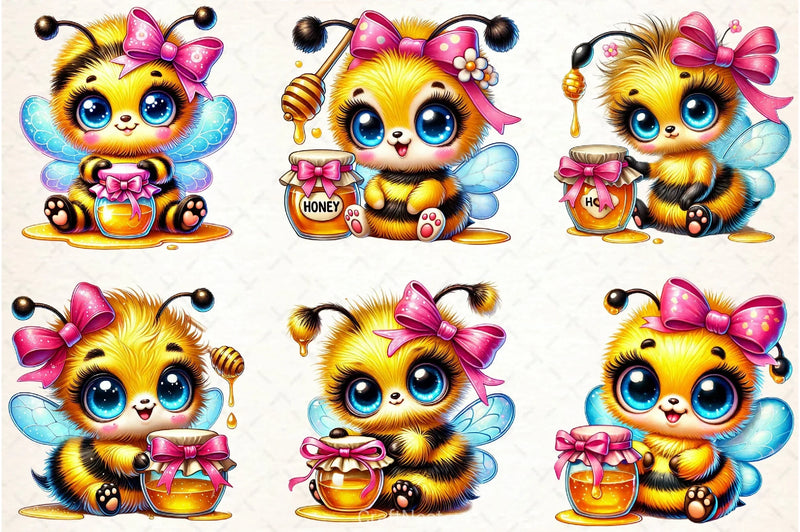Cute Honey Bee Clipart Bundle - CraftNest - Digital Crafting and Art